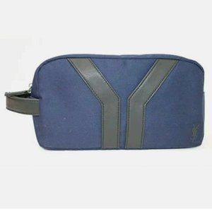 YSL YVES SAINT LAURENT PARFUMS BLUE POUCH / WASH / TOILETRY BAG FOR MEN